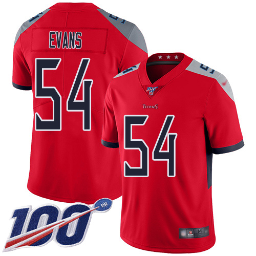 Tennessee Titans Limited Red Men Rashaan Evans Jersey NFL Football #54 100th Season Inverted Legend